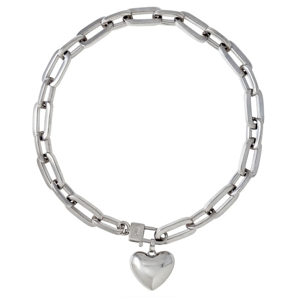 NEW Joolz by Martha Calvo 16” rhodium plate bubble heart chain necklace